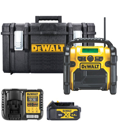 DeWalt DCR020 18V XR Cordless Compact Digital DAB Radio With 1 x 4Ah ...