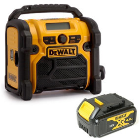 Dewalt DCR020 240v XR Compact DAB Digital Jobsite Radio + 18v 4.0ah Battery