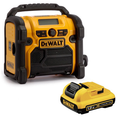 Dewalt DCR020 240v XR Compact DAB Digital Jobsite Radio + 2.0ah Battery