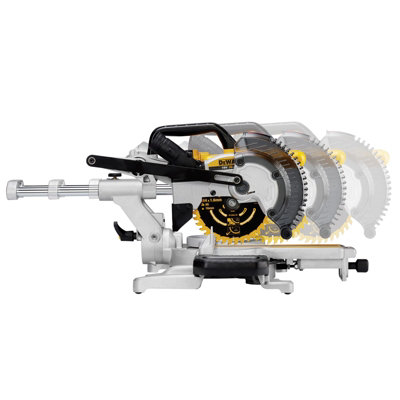 Dewalt DCS365P2 18v Cordless XPS 184mm Mitre Saw 2 x 5.0ah DE7033 Leg Stand