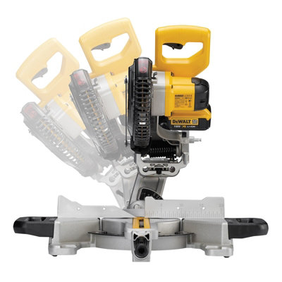 Dewalt DCS365P2 18v Cordless XPS 184mm Mitre Saw 2 x 5.0ah DE7033 Leg Stand