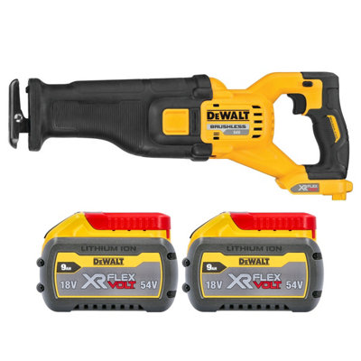 Dewalt DCS389 54V Brushless Reciprocating Saw With 2 x 9Ah Batteries
