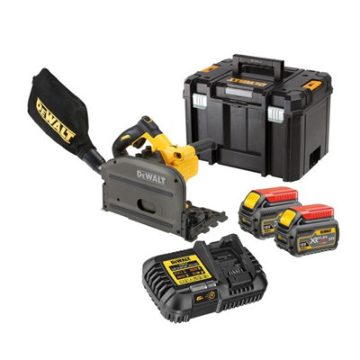 Dewalt DCS520T2 54v XR FLEXVOLT Cordless Plunge Saw 165mm - 2 x 6.0ah Batteries