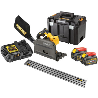 Dewalt DCS520T2 54v XR FLEXVOLT Cordless Plunge Saw 165mm 2x 6.0ah 1m Guide Rail