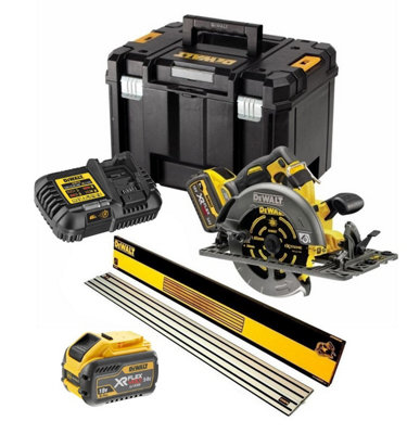 DeWalt DCS579X2 54v XR Flexvolt Circular Saw 190mm + 1.5M Guide Rail + 2 x 9ah