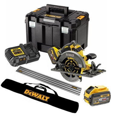 Dewalt flexvolt circular saw best sale guide rail