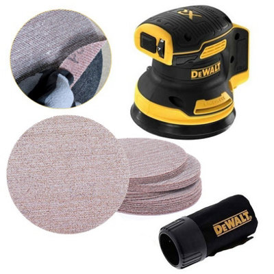 Dewalt DCW210N Cordless Brushless 18v XR Random Orbital Sander 125mm + 25 x Mesh