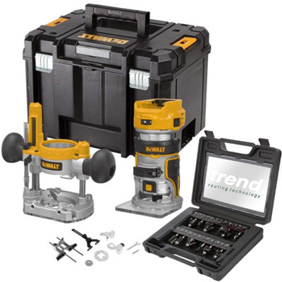 Dewalt DCW604NT-XJ Kit de Fresadora XR 18V sin Cargador/Batería con Maletín  Tstak VI