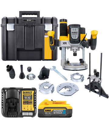 DeWalt DCW620NT 18V Brushless Plunge Router + 1 x 5Ah Powerstack ...