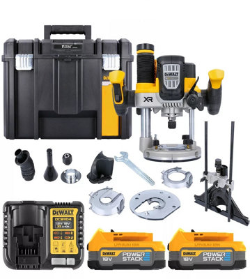DeWalt DCW620NT 18V Brushless Plunge Router + 2x 1.7Ah Batteries ...
