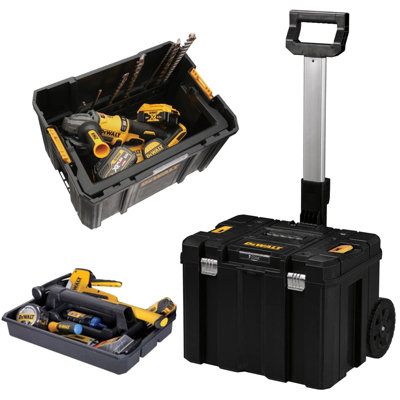 Dewalt DEW181682 TStak Rolling Mobile Tool Storage Box + Open Tote