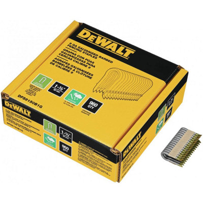 Dewalt DFS9150B1G-QZ 40mm 9 Gauge Galvanised Fencing Staples 960 in Box