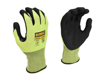 DEWALT DPG855L EU Hi-Vis Cut D Grip Gloves - L (Size 9) DEWDPG855L