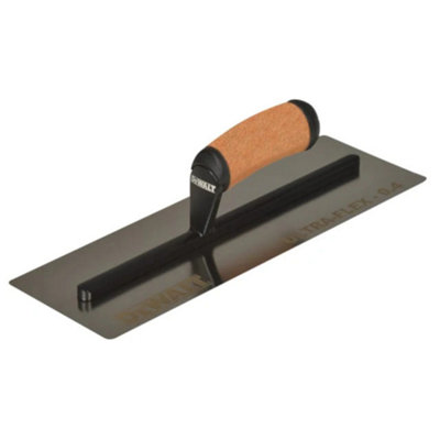 DEWALT Drywall 0.4mm FLEX Stainless Steel Flat Trowel, Leather Handle 14in