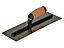 DEWALT Drywall - 0.5mm FLEX Stainless Steel Curved Trowel, Leather Handle 14in
