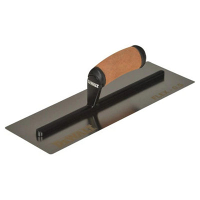 DEWALT Drywall 0.5mm FLEX Stainless Steel Flat Trowel, Leather Handle 14in
