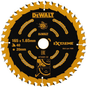 Dewalt DT10301 Circular Saw Blade 165 x 20mm x 40 Tooth Extreme Framing DWE550