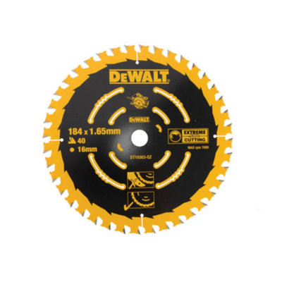 Dewalt DT10303 Cordless Circular Saw Blade 184 x 16 x 40T Extreme Framing DWE560