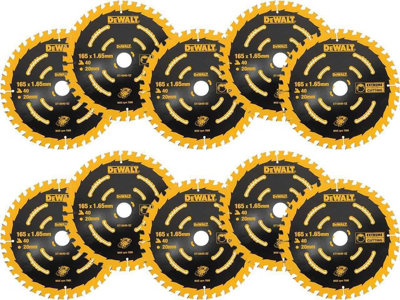 Dewalt DT10640 10 x Circular Saw Blade 165 x 20 x 40T Extreme Framing DCS391