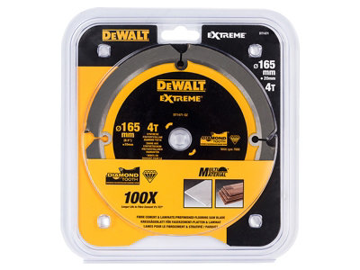 DEWALT DT1471-QZ Extreme PCD Fibre Cement Saw Blade 165 x 20mm x 4T DEWDT1471QZ