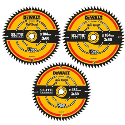 Dewalt DT1670 ELITE EXTREME Cordless Mitre Saw Blade DCS365 184mm 60 Tooth X3