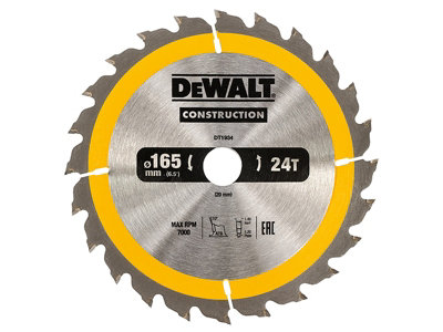 Dewalt DT1934-QZ Portable Construction Circular Saw Blade 165 x 20mm x 24T