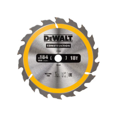 Dewalt DT1938-QZ Portable Construction Circular Saw Blade 184 x 16mm x 18T