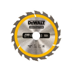DeWALT DT1943 Construction Cordless Circular Saw Blade 190 x 30mm x 18T