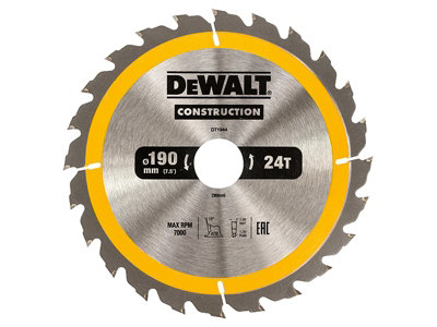 Dewalt DT1944-QZ Portable Construction Circular Saw Blade 190 x 30mm x 24T