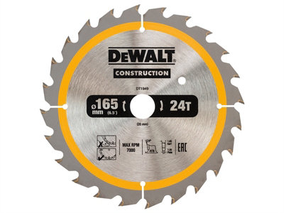 DeWALT DT1949 Cordless Construction Cordless Circular Saw Blade 165 x