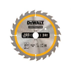 DeWALT DT1949 Cordless Construction Cordless Circular Saw Blade 165 x 20mm x 24T