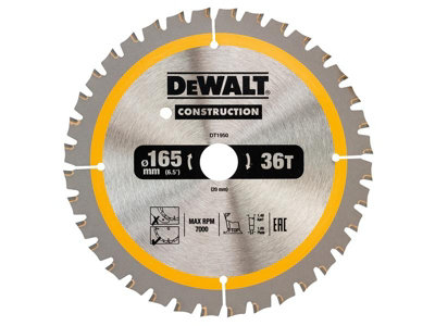 DEWALT DT1950-QZ Cordless Construction Trim Saw Blade 165 x 20mm x 36T DEWDT1950QZ