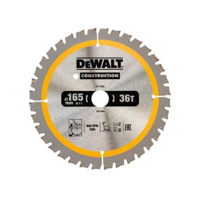 DEWALT DT1950-QZ Cordless Construction Trim Saw Blade 165 x 20mm x 36T DEWDT1950QZ