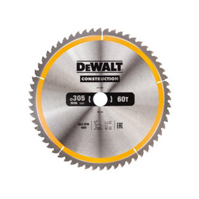 DeWALT DT1960 Construction Circular Saw Blade 305 x 30mm x 60T ATB/Neg