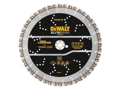 DEWALT DT20465-QZ Elite Series Rebar Concrete Diamond Wheel 350 x 25.4mm