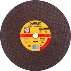Dewalt DT3450 Abrasive Chop Saw Wheel Metal Cut 355mm x 3 x 25.4mm For D28710