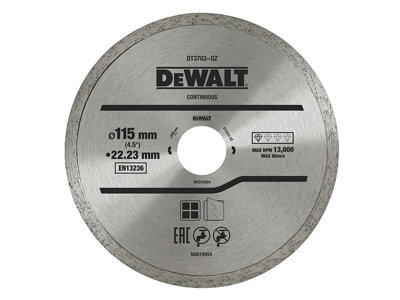 DeWalt DT3703-QZ Continuous Rim Diamond Cutting Disc 115 x 22.23mm DEWDT3703QZ