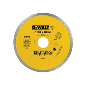 Dewalt DT3714 Diamond Tile Blade 110 x 20mm 1.6mm Ceramic Cutting DT3714-QZ
