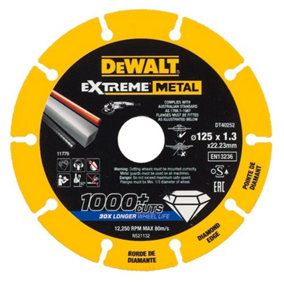 Dewalt DT40252-QZ Extreme Diamond Metal Cutting Blade 125mm X 22.23mm X 1.3mm