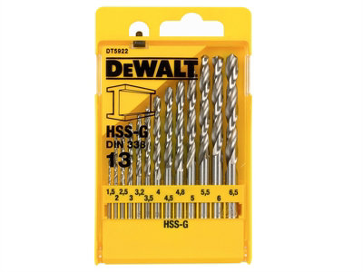 Dewalt DT5922-QZ HSS-G Jobber Drill Bit Set, 13 Piece DEWDT5922QZ