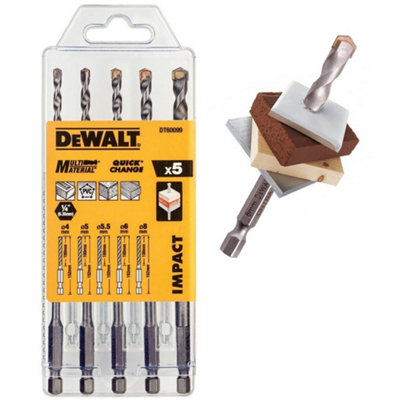 DeWalt DT60099 5 Piece Extreme Impact Multi Purpose Drill Bit Set 4 5 5.5 6 8mm