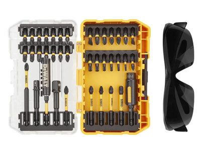 Dewalt DT70740T-QZ FlexTorq Bit Set 38 Piece + Safety Glasses DEWDT70740TQ