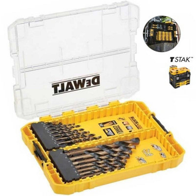 Dewalt DT70755 21 Piece Black Gold HSS Speed Tip Drill Bits + Tough Case TStak