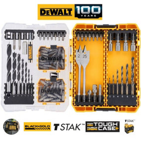 Dewalt DT70784 100 Piece Set Black Gold Speed Tip Drill Bits + Tough Case TStak