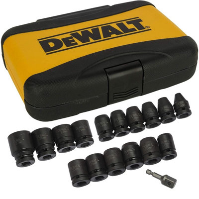 DeWalt DT7506 17 Piece Impact Rated Socket Set 1/2" Drive Black Finish 6 - 27mm