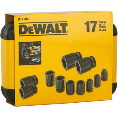 DeWalt DT7506 17 Piece Impact Rated Socket Set 1/2" Drive Black Finish 6 - 27mm - 3