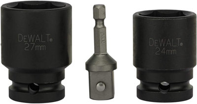 DeWalt DT7506 17 Piece Impact Rated Socket Set 1/2" Drive Black Finish 6 - 27mm - 6