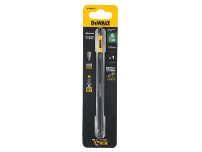 DEWALT FLEXTORQ Torx T30 Impact Bits 3-Pack – 1/4" Hex Shank, 1" Long, IMPACT READY, Laser-Etched Size, 100% More Screws Per Bit Vs. Previous Gen