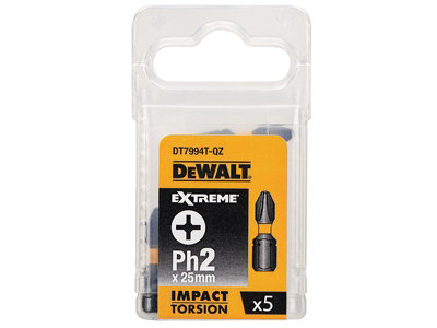 DEWALT DT7994T-QZ Impact Torsion Bits PH2 x 25mm (Pack 5) DEWDT7994TQZ