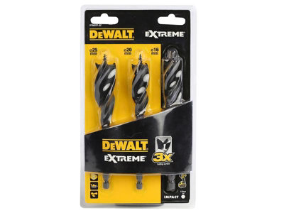 Dewalt DT90237-QZ EXTREME Tri Flute Bit 3 Piece Set 152mm DEWDT90237QZ